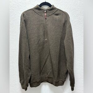 Woolrich Hardwick Wool Blend Half Zip Sweater Men's L Green Pullover‎